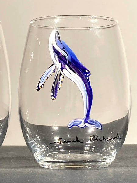 Whale Tail Stemless Wine Glass