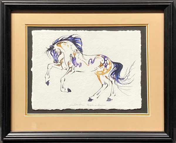 Prancing horse with hidden dancer and 23K gold leaf, approximately 9x11 $205