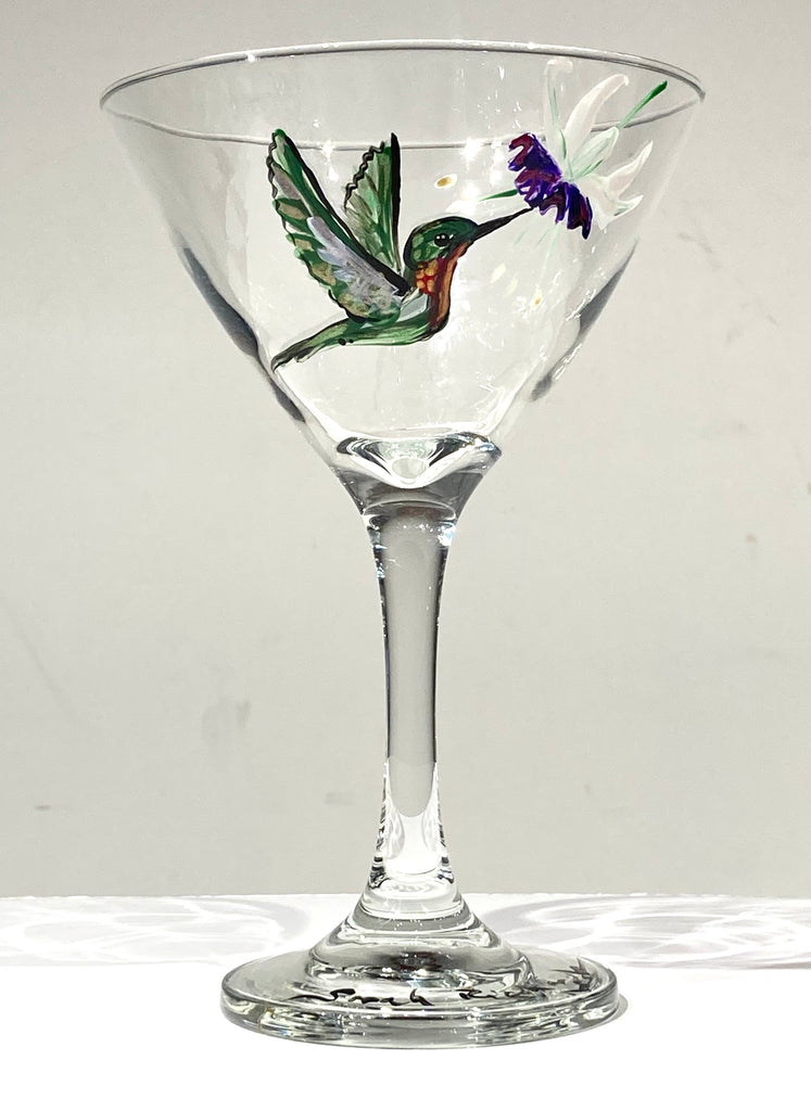 Hand-Painted Martini Glass; non-equine image