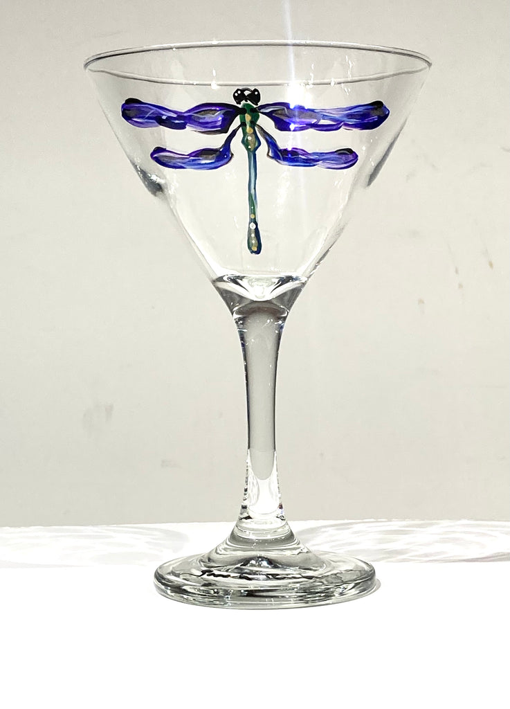 Hand-Painted Martini Glass; non-equine image