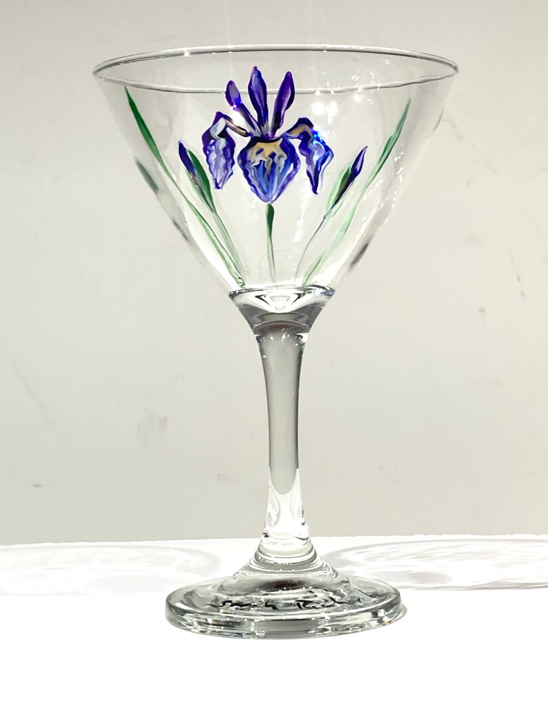 Hand-Painted Martini Glass; non-equine image