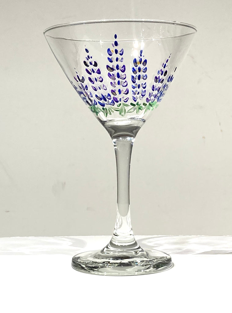 Hand-Painted Martini Glass; non-equine image