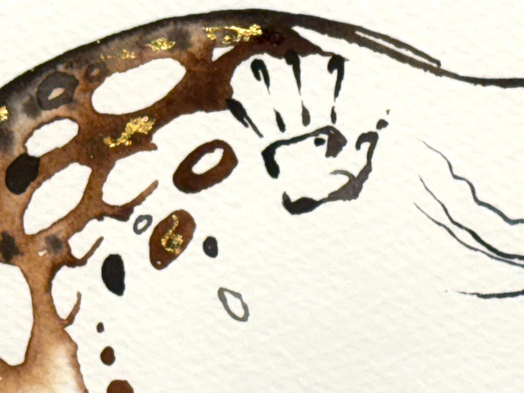 War Pony with 23K gold leaf, framed to approx 17x21 $350