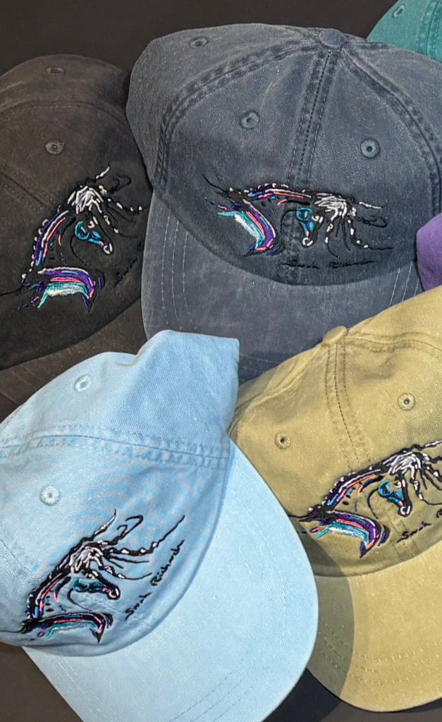 Spanish horse embroidered caps