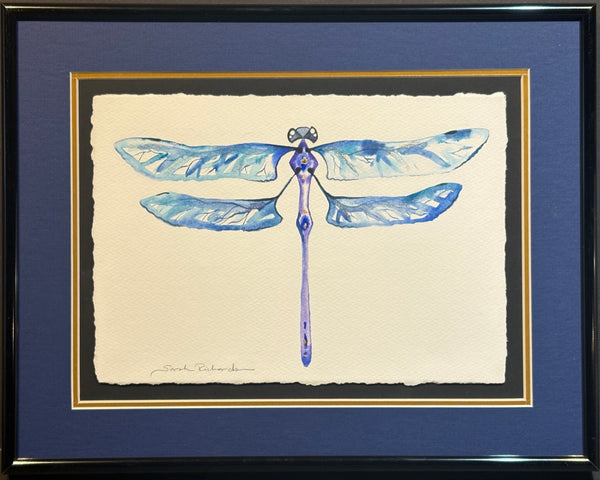 Dragonfly with 23K gold leaf framed to approx 12x15, $225