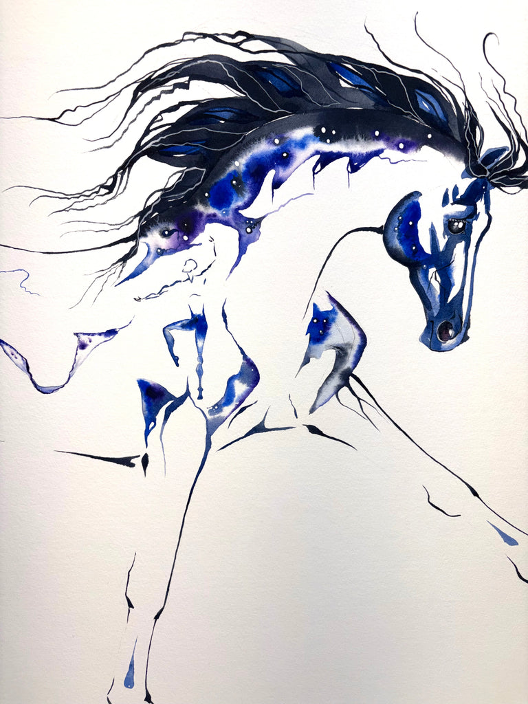 "Sky Dance" with 23K gold leaf framed to 35x52 inches