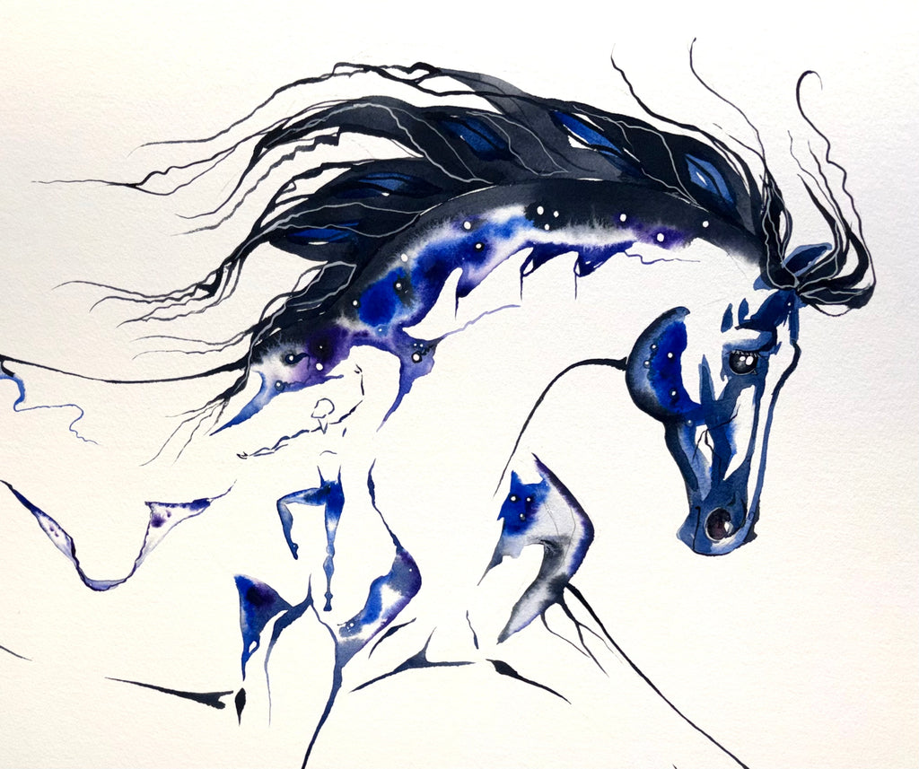 "Sky Dance" with 23K gold leaf framed to 35x52 inches