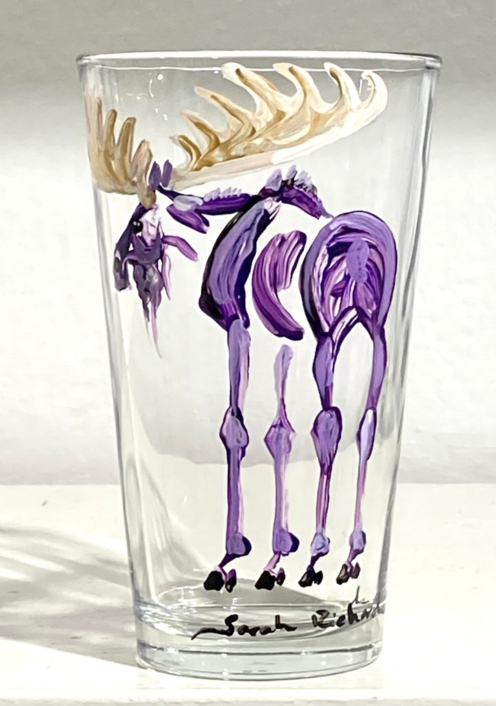 Hand-painted Rocks Glass; non-equine image