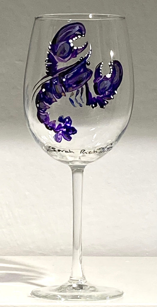 Hand-painted Champagne Flute; non-equine image
