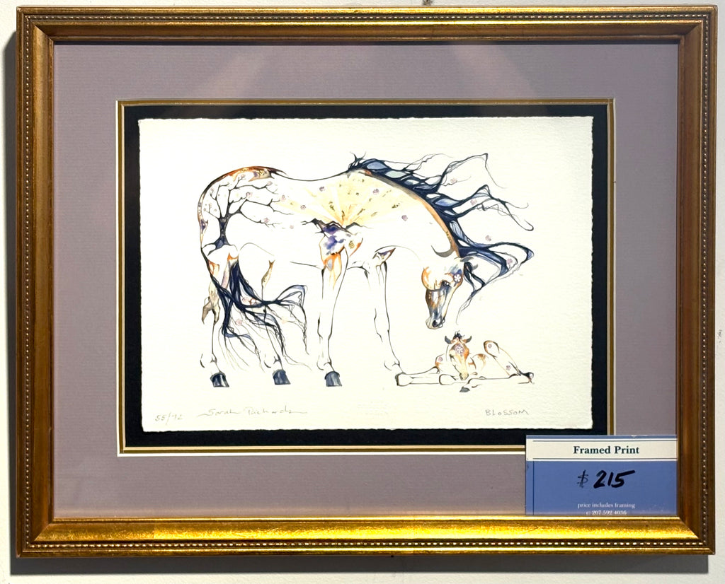 'Blossom' with 23K gold leaf, fully framed