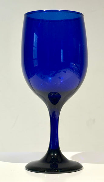 Limited Quantity! Cobalt Blue stemmed wine glasses