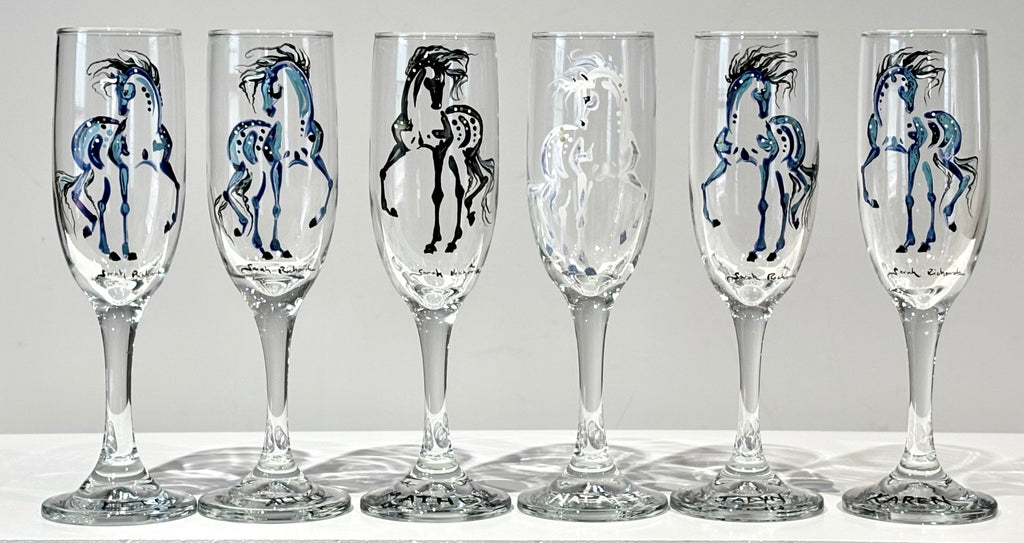Bride/Groom wedding party champagne flutes