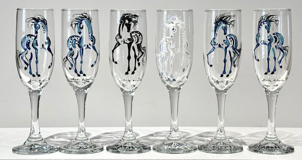 Bride/Groom wedding party champagne flutes