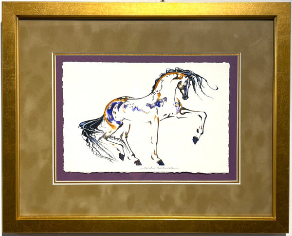 #6 Buckskin with hidden dancer and 23K gold leaf approx 13x16 inches $250.