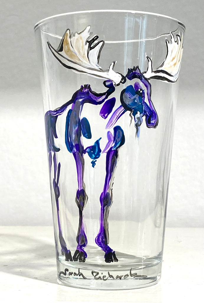 Hand-painted Beer Pint; non-equine image