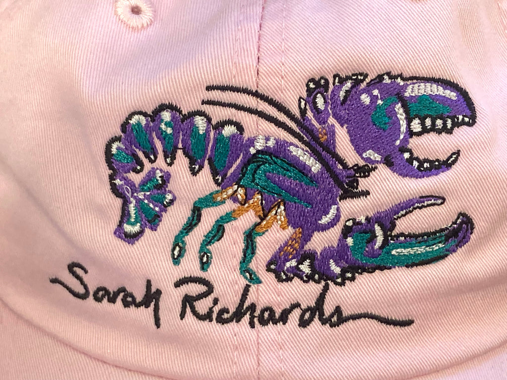 Lobster embroidered caps