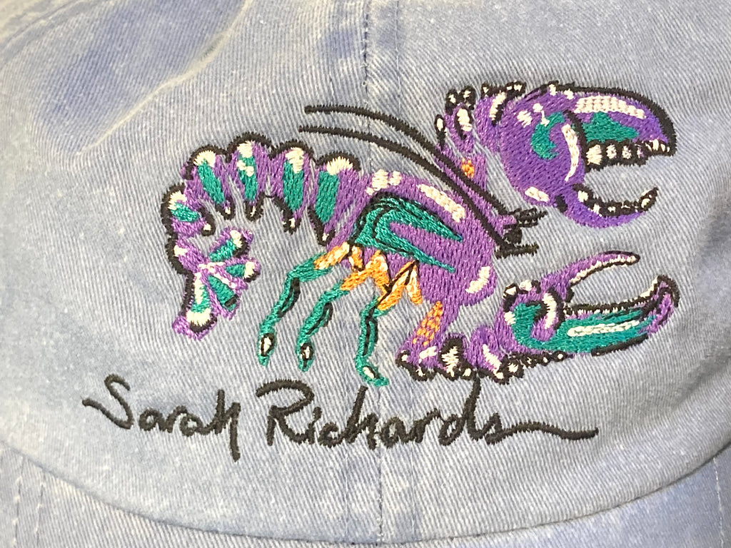 Lobster embroidered caps