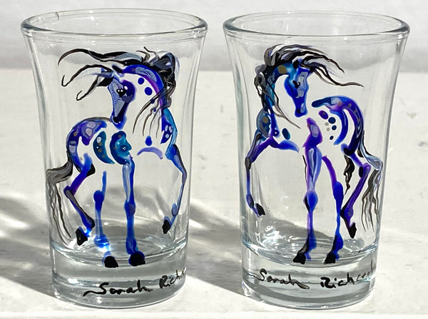 Pair of Equine inspired shot glasses.