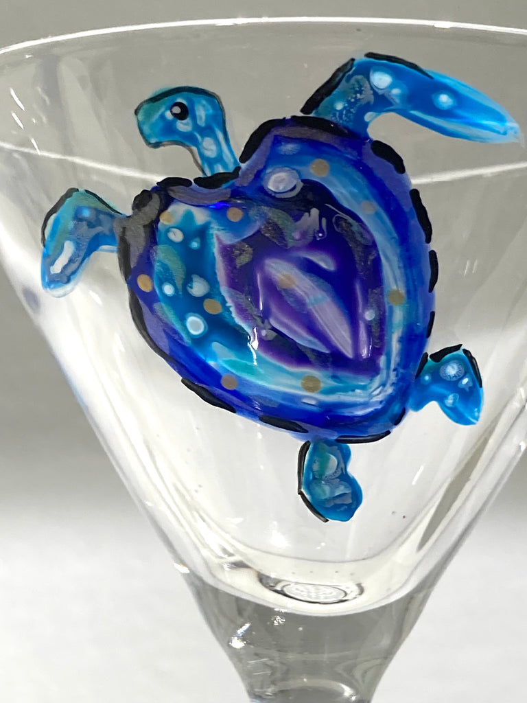 Pair of Sea Turtle small martini glasses