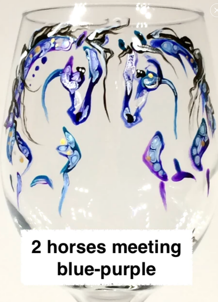 Hand-painted Shot Glass; Equine image