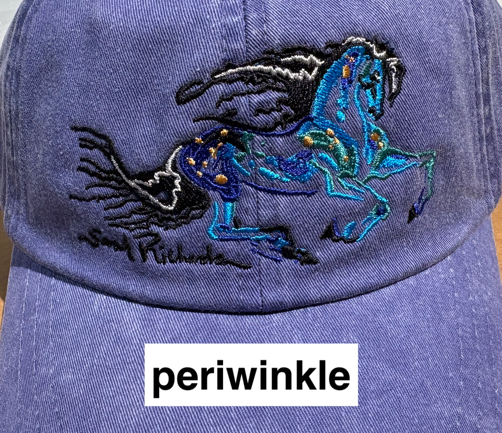 Galloping horse embroidered caps