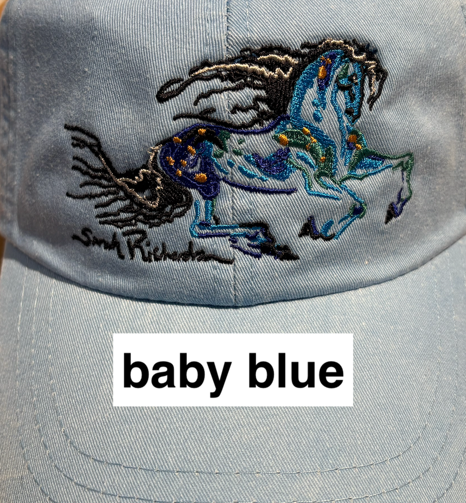 Galloping horse embroidered caps