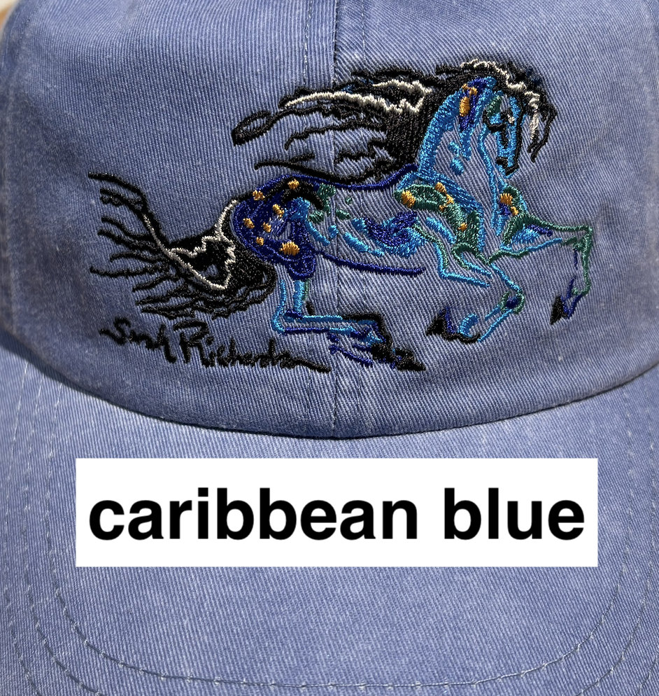 Galloping horse embroidered caps