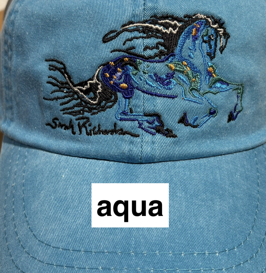Galloping horse embroidered caps