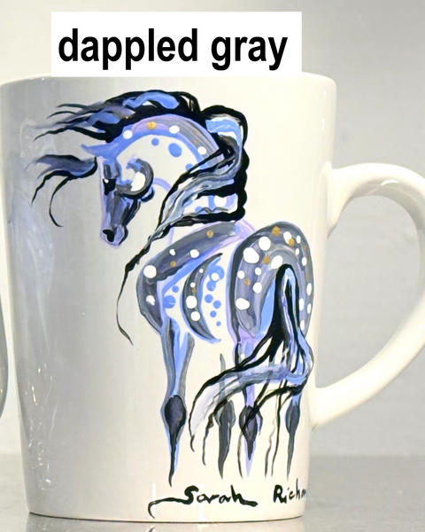 Hand-painted Coffee Mug; Equine image