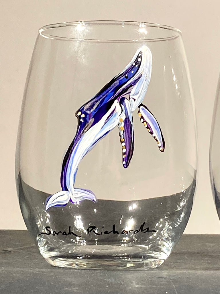 Whale stemless wine glasses (pair)