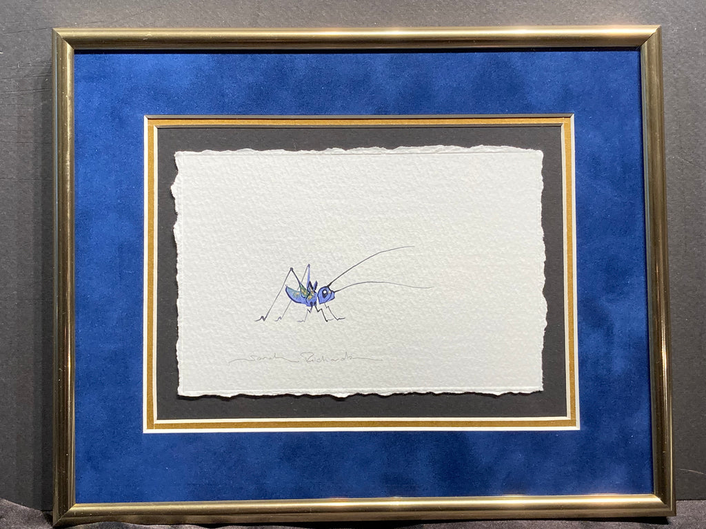 Lucky Cricket with 23K gold leaf original watercolor