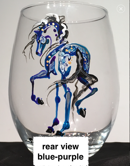 Hand-painted martini glasses- equine inspired